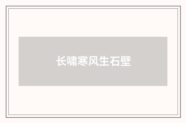 长啸寒风生石壁