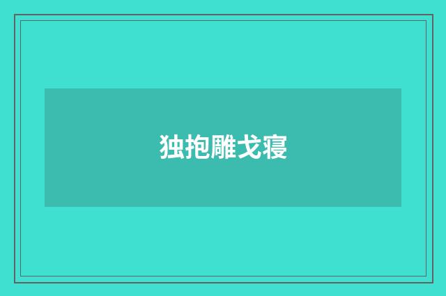 独抱雕戈寝