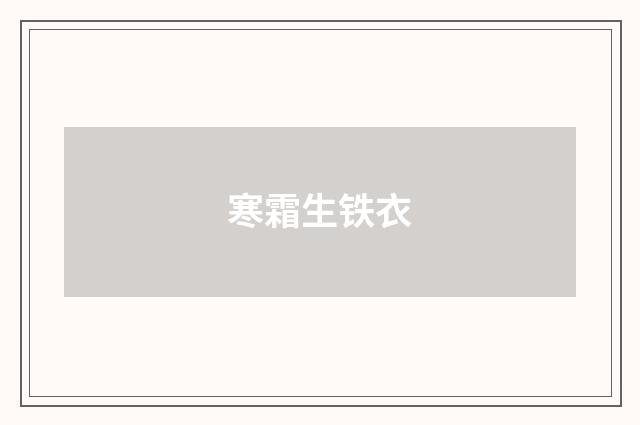 寒霜生铁衣