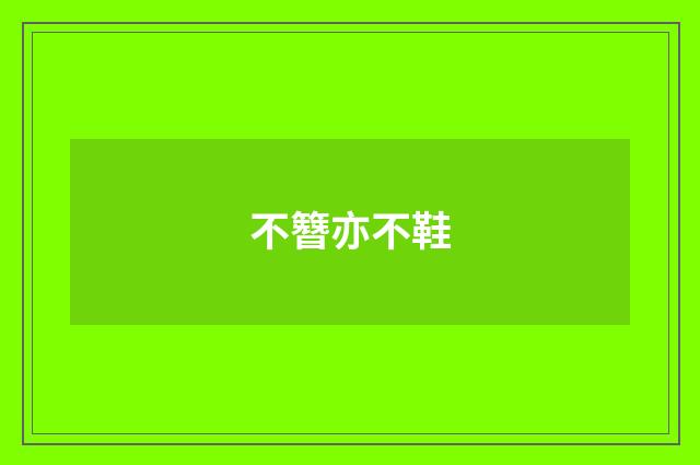 不簪亦不鞋