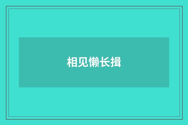 相见懒长揖