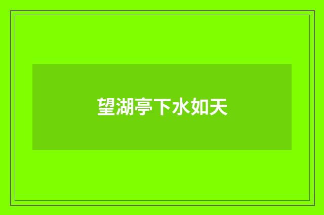 望湖亭下水如天
