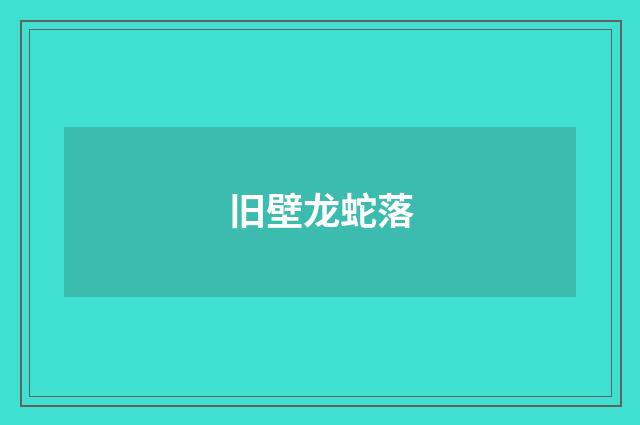 旧壁龙蛇落