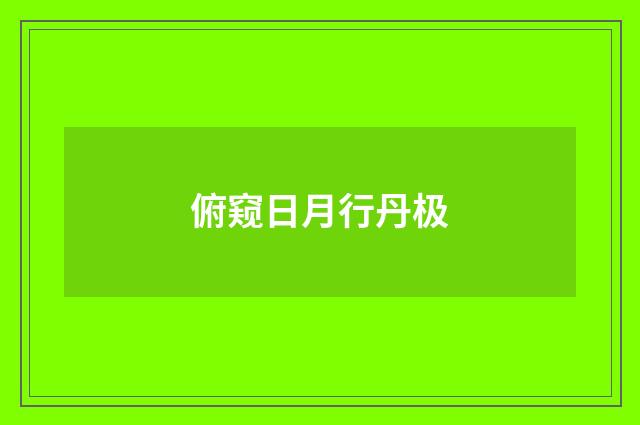 俯窥日月行丹极