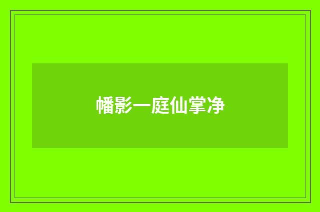 幡影一庭仙掌净
