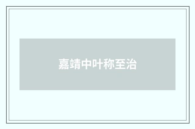 嘉靖中叶称至治