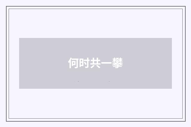 何时共一攀