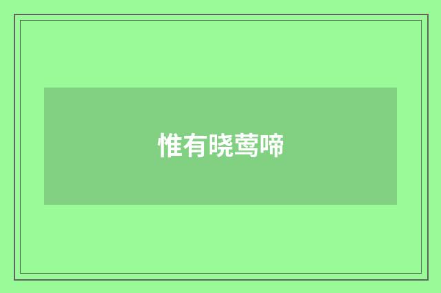 惟有晓莺啼