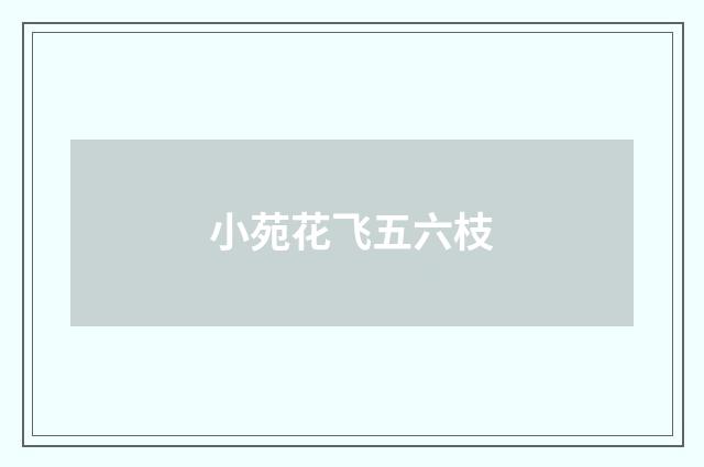 小苑花飞五六枝