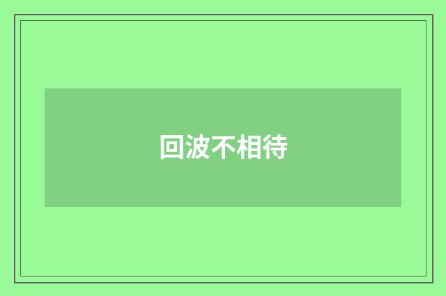 回波不相待