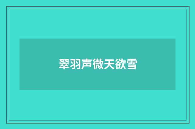 翠羽声微天欲雪