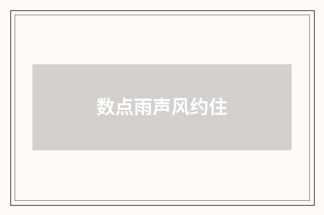 数点雨声风约住