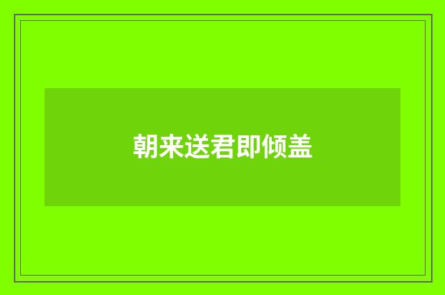 朝来送君即倾盖