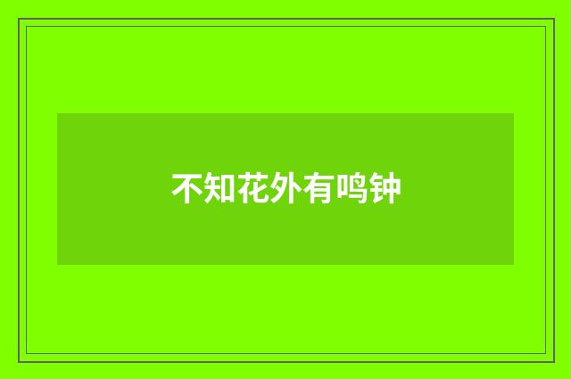 不知花外有鸣钟