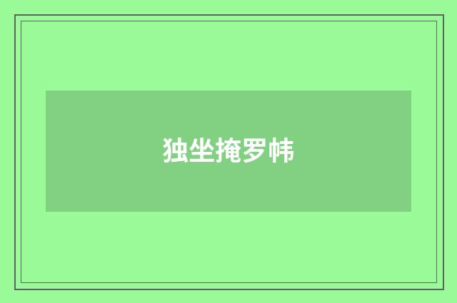 独坐掩罗帏