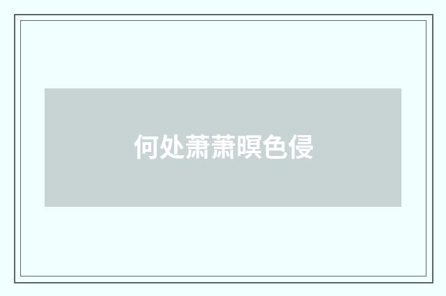 何处萧萧暝色侵
