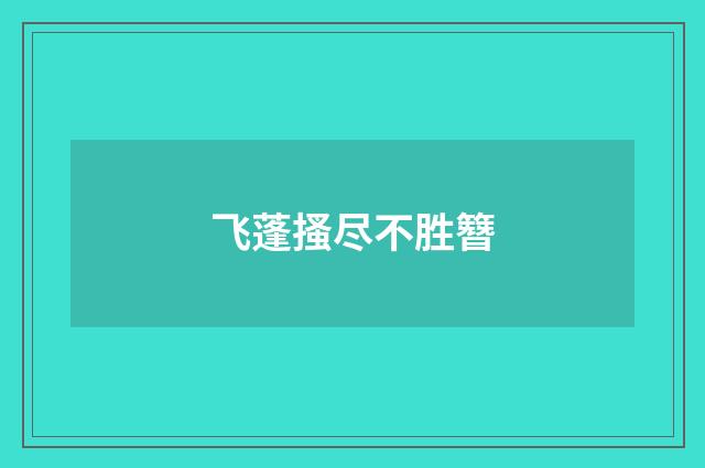 飞蓬搔尽不胜簪