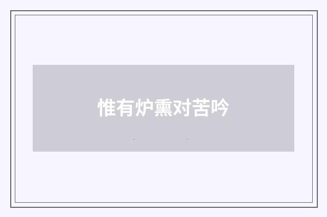 惟有炉熏对苦吟