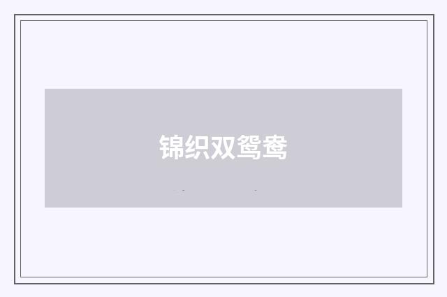 锦织双鸳鸯