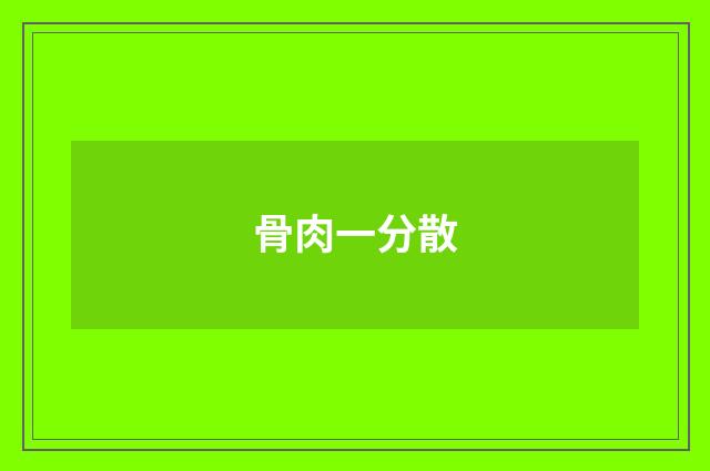 骨肉一分散