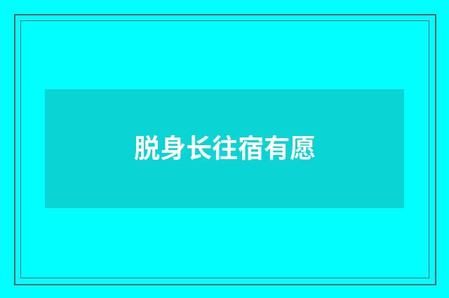 脱身长往宿有愿