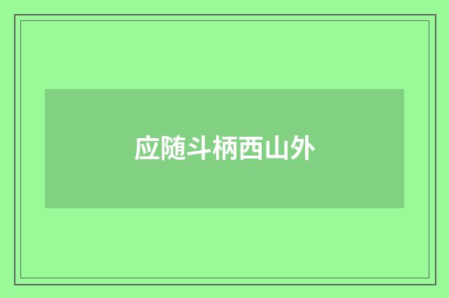应随斗柄西山外