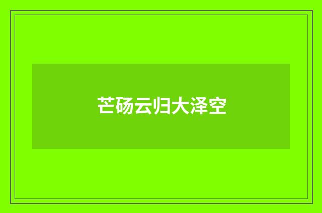 芒砀云归大泽空