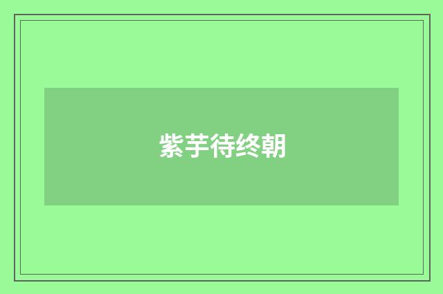 紫芋待终朝