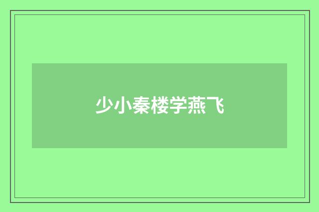 少小秦楼学燕飞