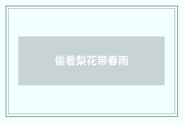 偷看梨花带春雨