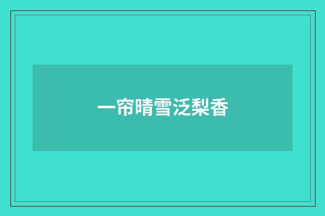 一帘晴雪泛梨香
