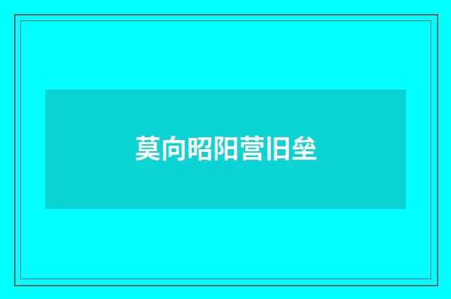 莫向昭阳营旧垒