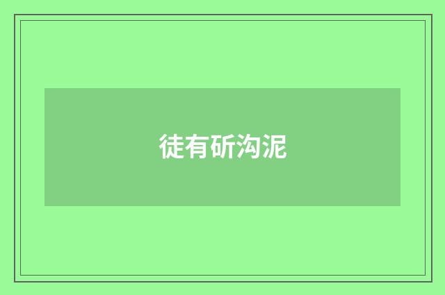 徒有斫沟泥