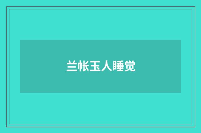 兰帐玉人睡觉
