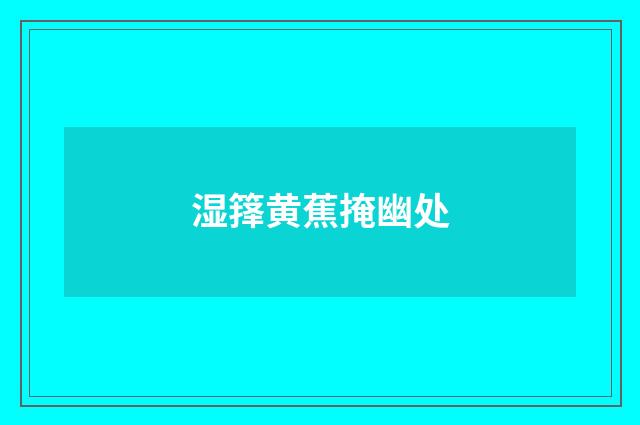 湿箨黄蕉掩幽处