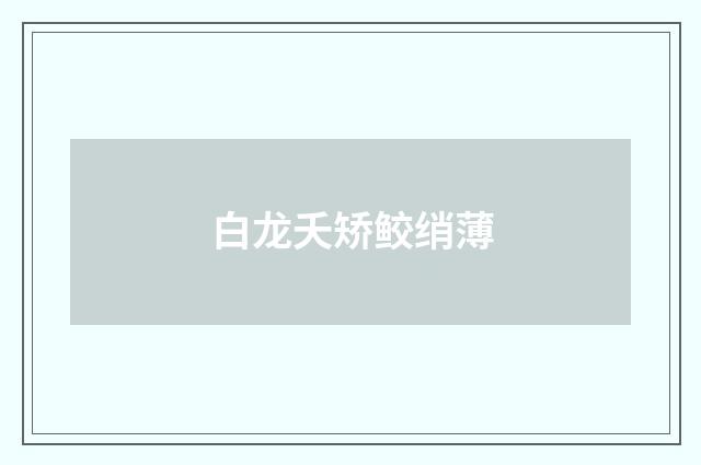 白龙夭矫鲛绡薄