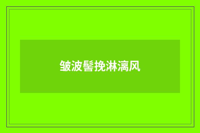 皱波髻挽淋漓风