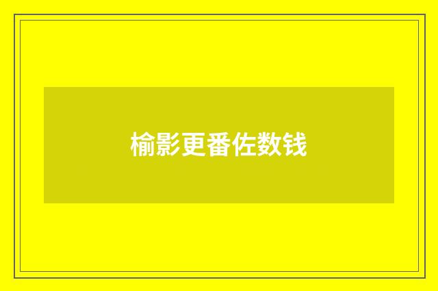 榆影更番佐数钱