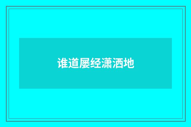 谁道屡经潇洒地