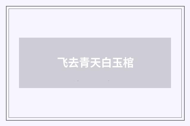 飞去青天白玉棺