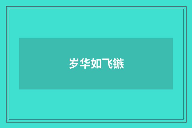 岁华如飞镞