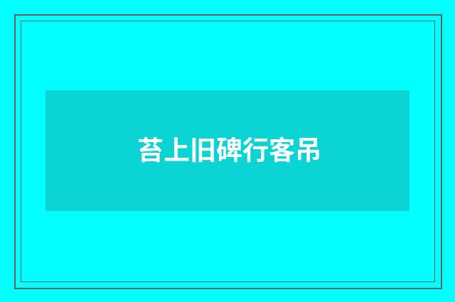 苔上旧碑行客吊