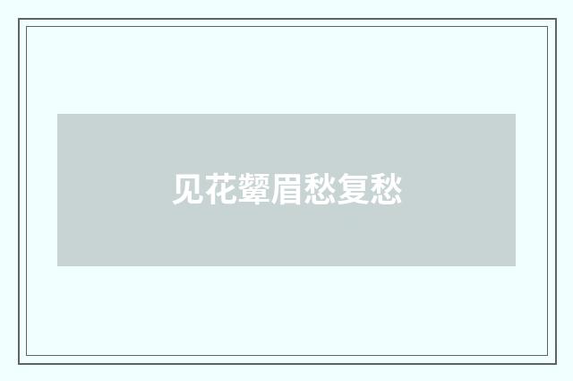 见花颦眉愁复愁