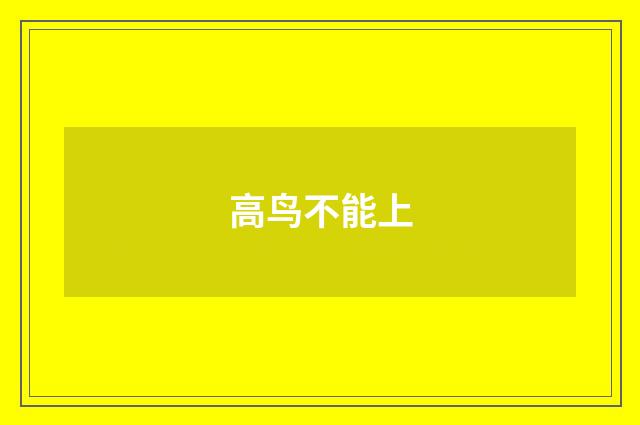 高鸟不能上