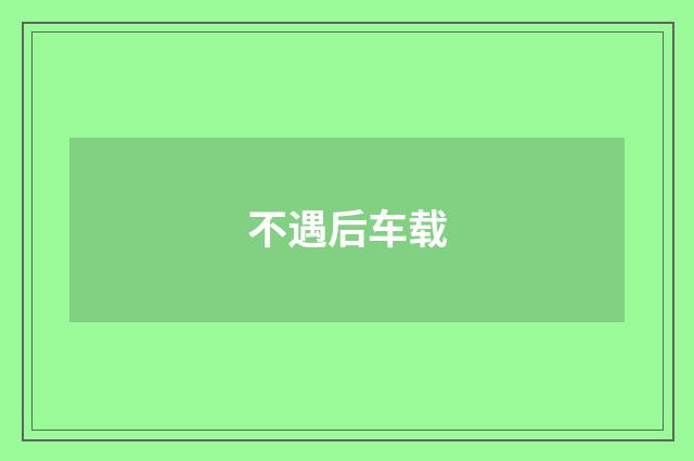 不遇后车载