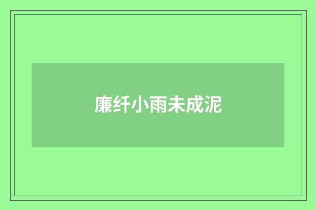 廉纤小雨未成泥
