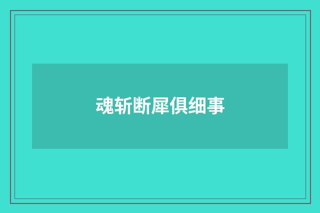 魂斩断犀俱细事