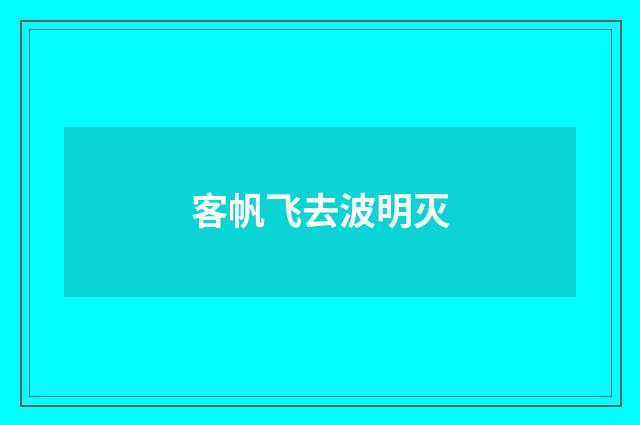 客帆飞去波明灭