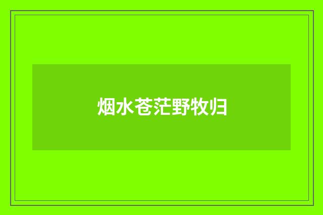 烟水苍茫野牧归