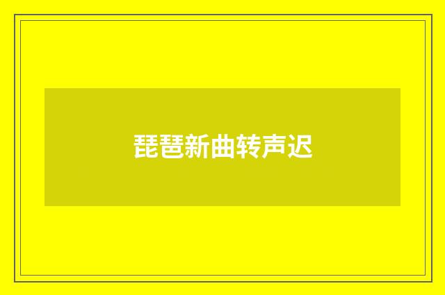 琵琶新曲转声迟